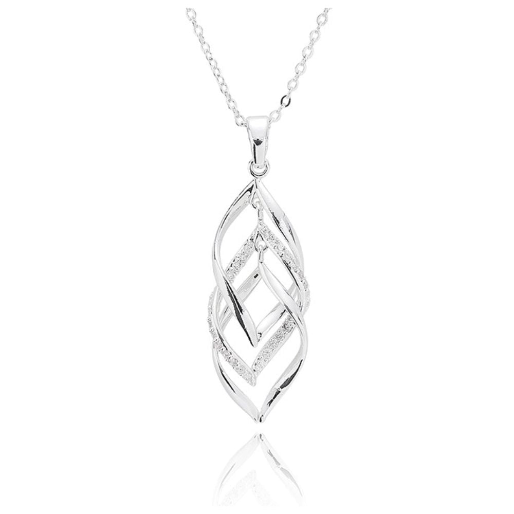 Equilibrium 3cm Twisted Bliss Necklace - Silver - Old Railway Line Garden Centre
