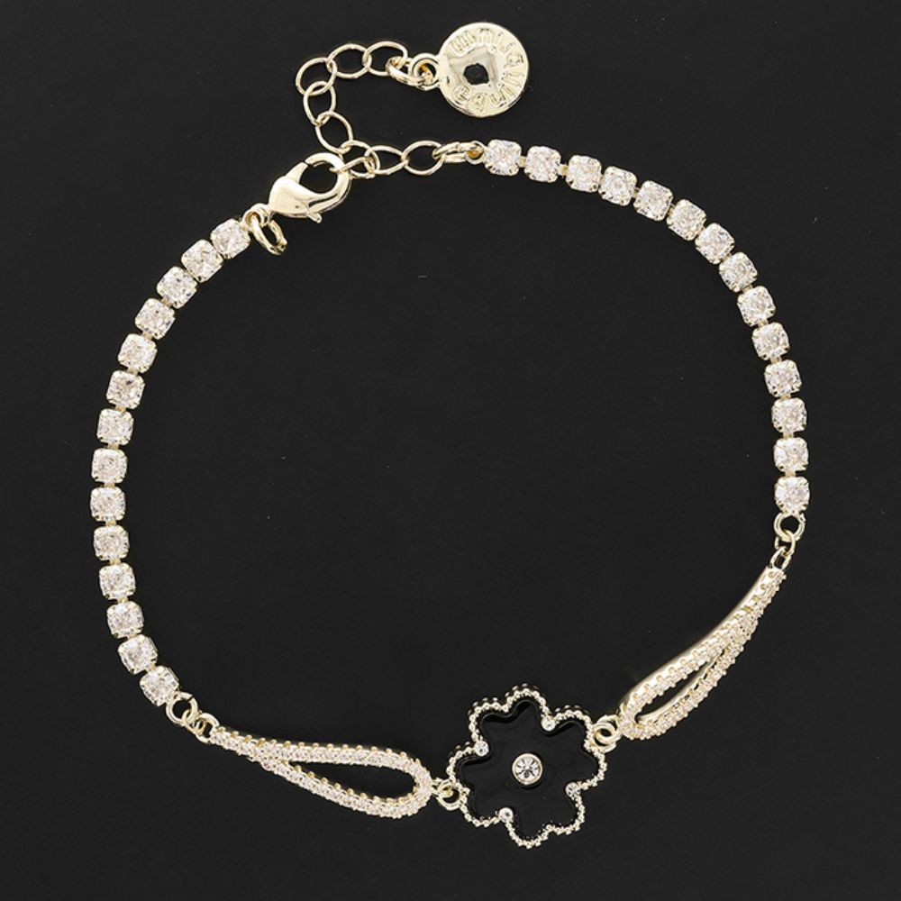 Equilibrium Clover Sparkle 'Morther of Pearl' Gold Plated Necklace