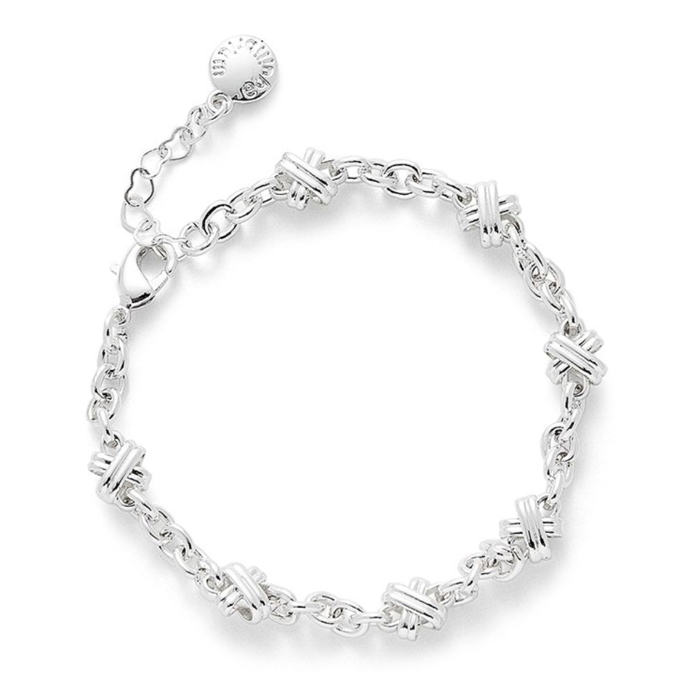 Equilibrium 1cm Contemporary Modern Kisses Bracelet - Silver
