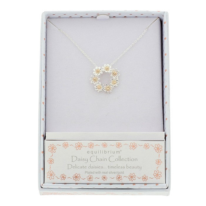 Equilibrium Daisy Chain Two Tone Daisy Circle Necklace