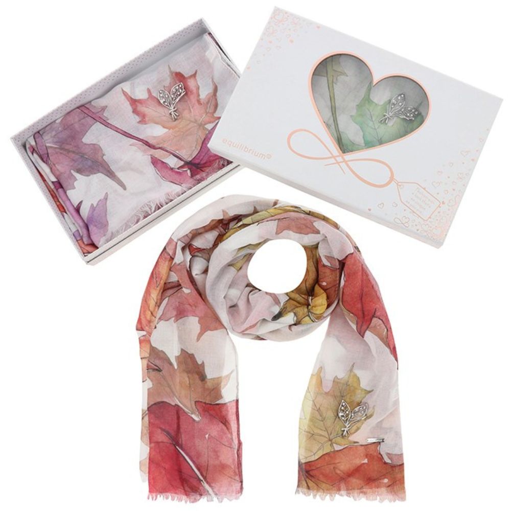 Equilibrium Falling Leaves Scarf & Brooch Set