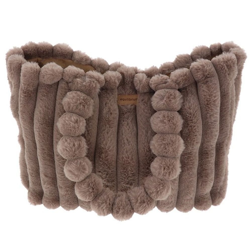 Equilibrium Faux Fur Striped Tote Bag - Mink