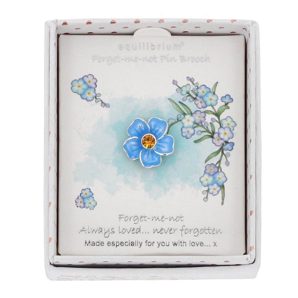Equilibrium Forget Me Not Silver Plated Pin Brooch