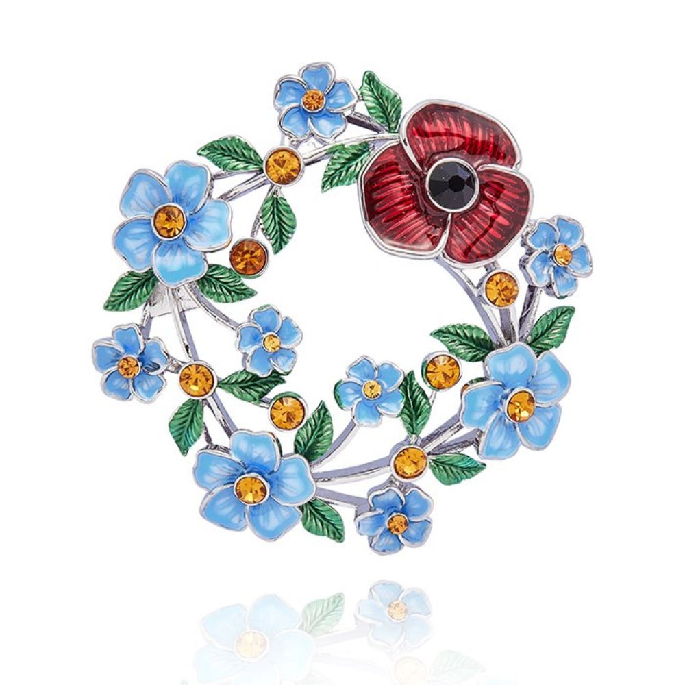 Equilibrium Forget Me Not & Poppy Pretty Brooch