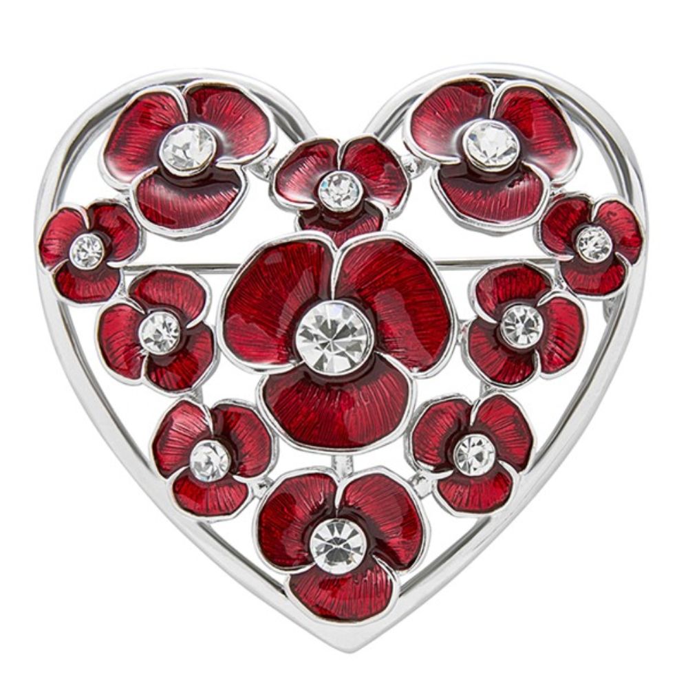 Equilibrium Heart Full of Poppies Brooch