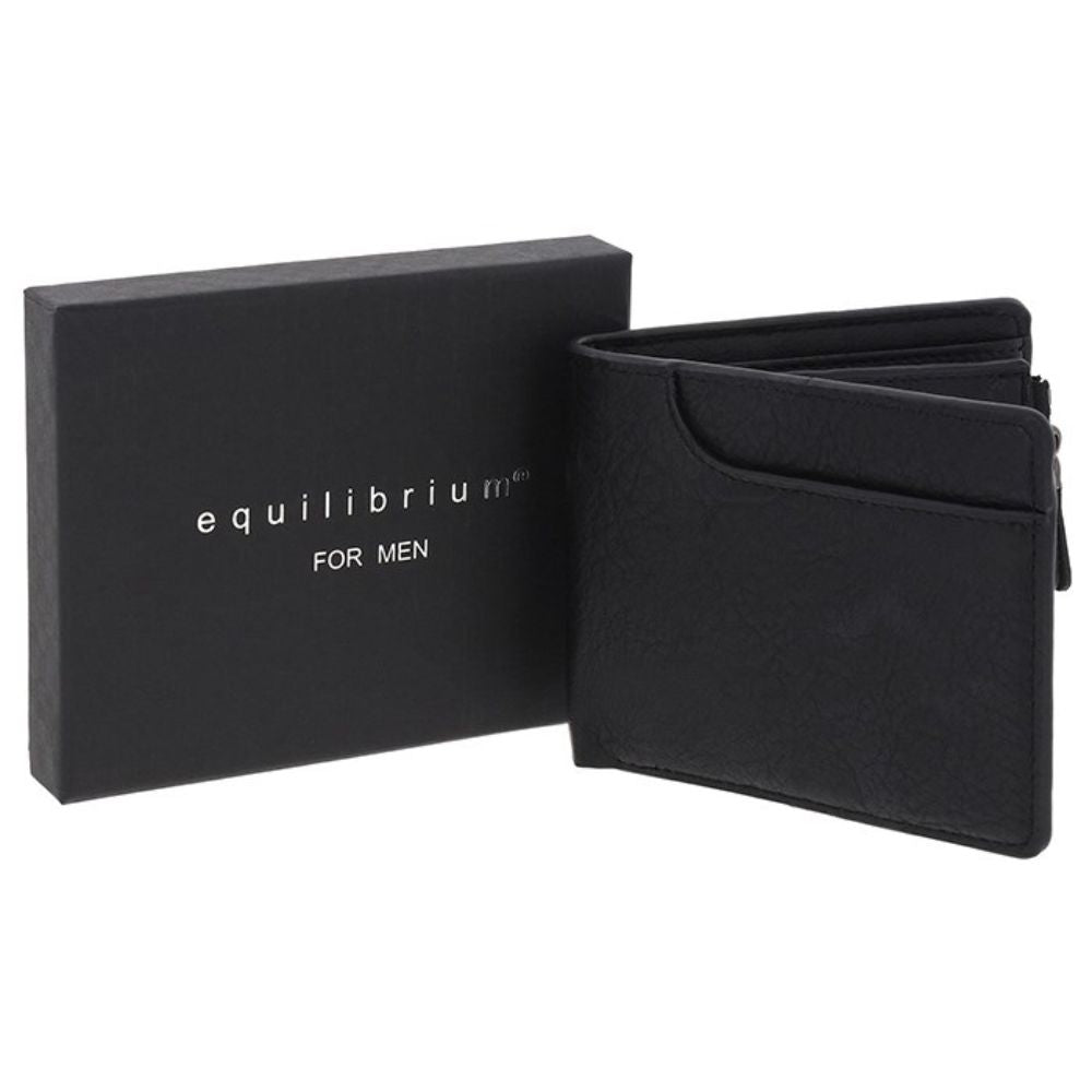 Equilibrium For Men Corner Emboss RFID Wallet Black