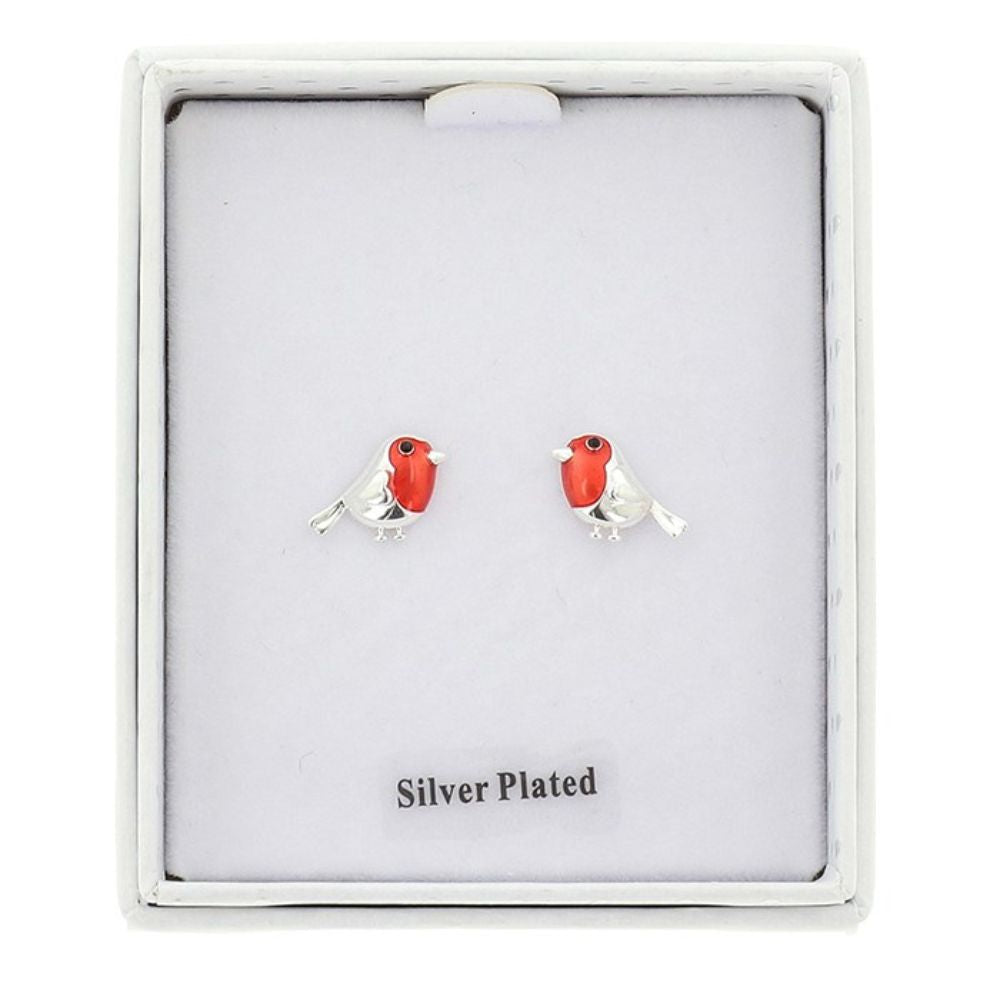 Equilibrium Robins Appear Dainty Silver Plated Earrings