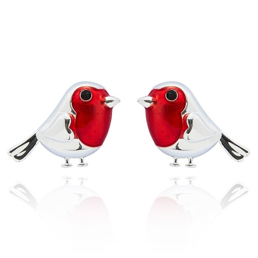 Equilibrium Robins Appear Dainty Silver Plated Earrings