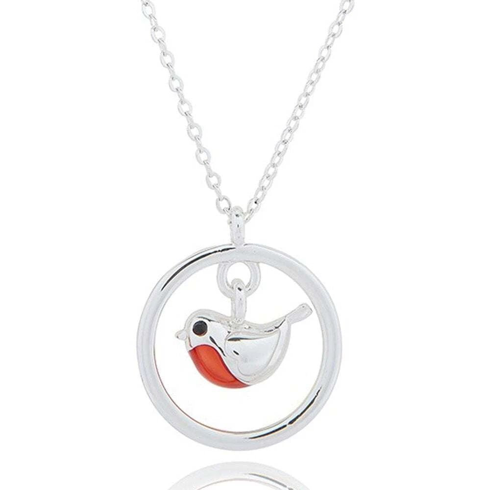 Equilibrium Robins Appear Silver Plated Ring Necklace