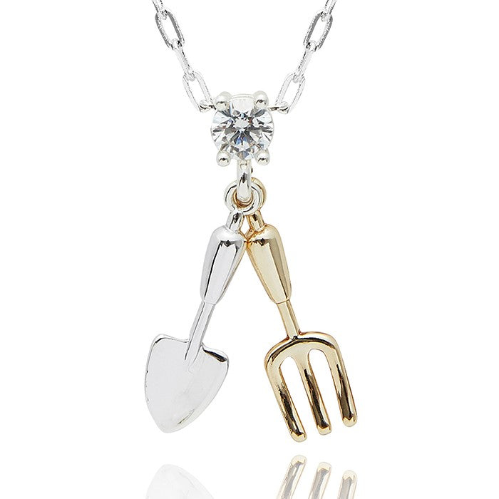 Equilibrium Secret Garden Tools Two Tone Necklace