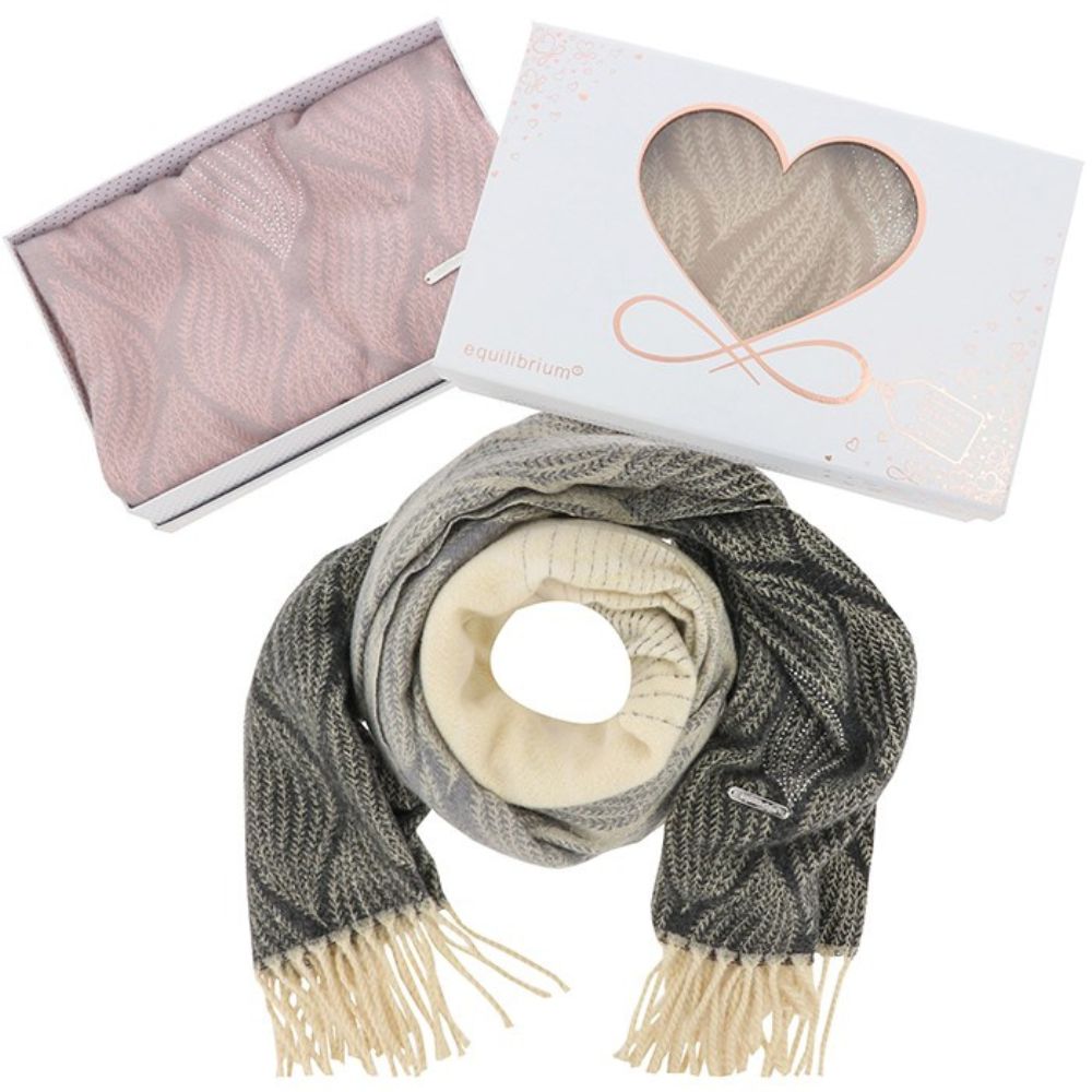 Equilibrium Sparkle Leaves Boxed Scarf