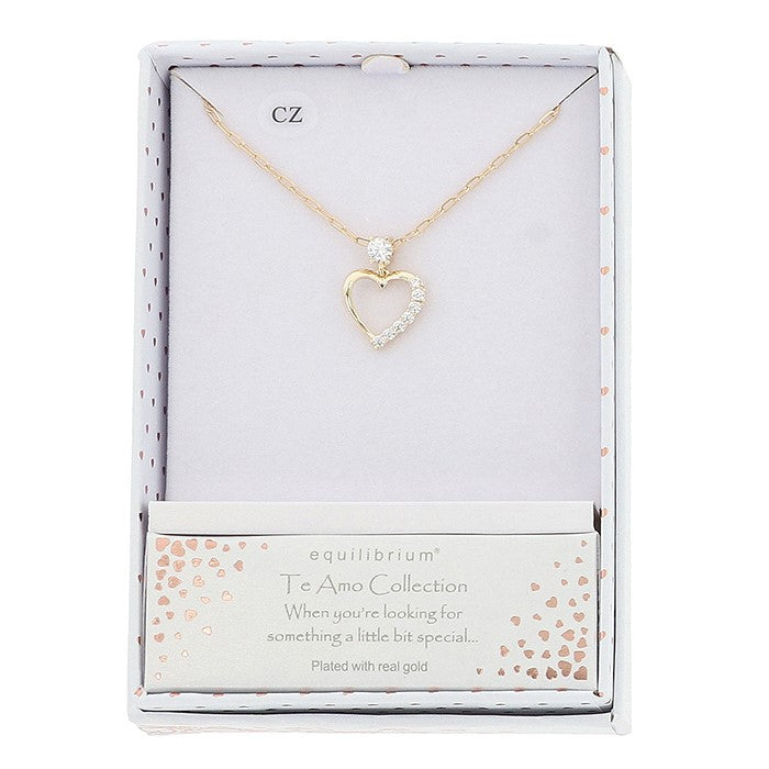 Equilibrium Te Amo Pretty Heart Gold Plated Necklace
