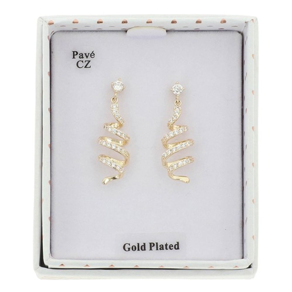 Equilibrium Twisted Bliss Swirl Gold Plated Earrings