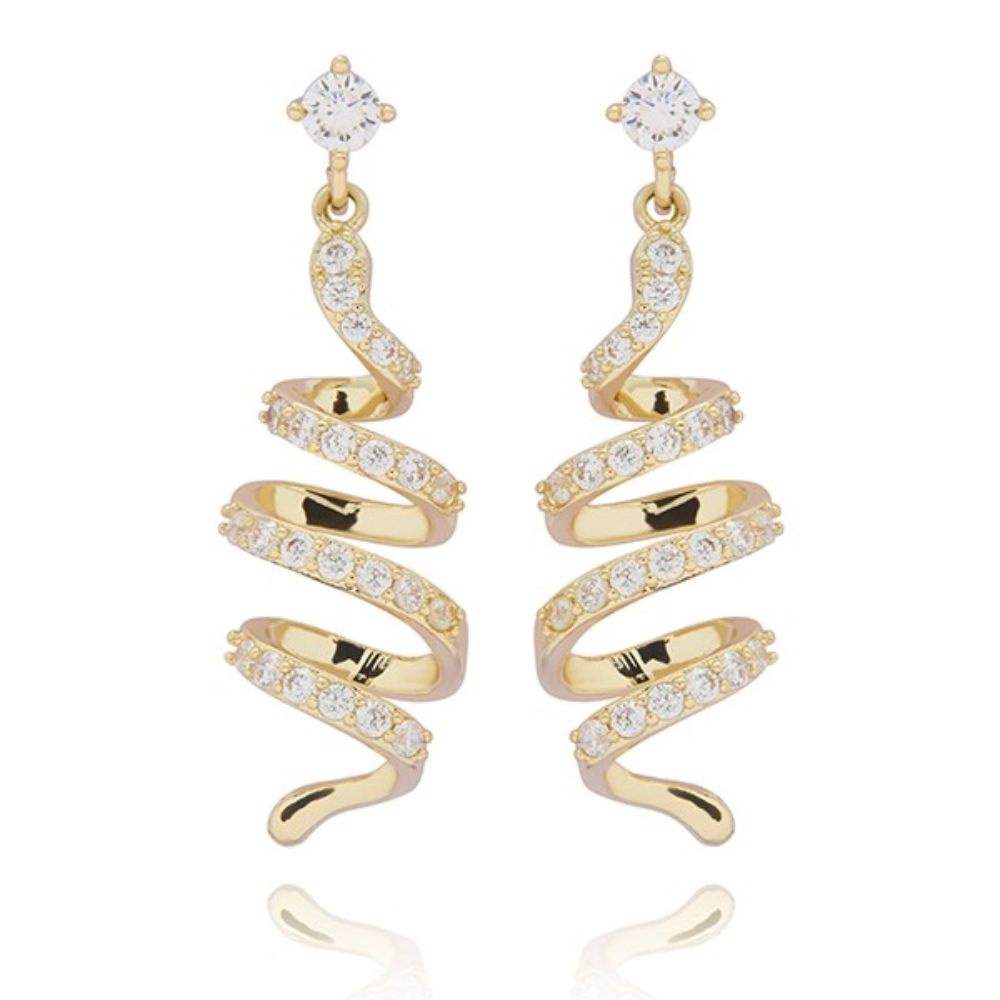 Equilibrium Twisted Bliss Swirl Gold Plated Earrings