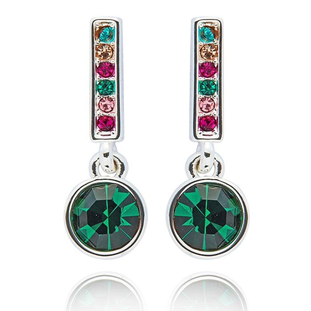 Equilibrium Vibrant Glam Rox Drop Earrings - Silver