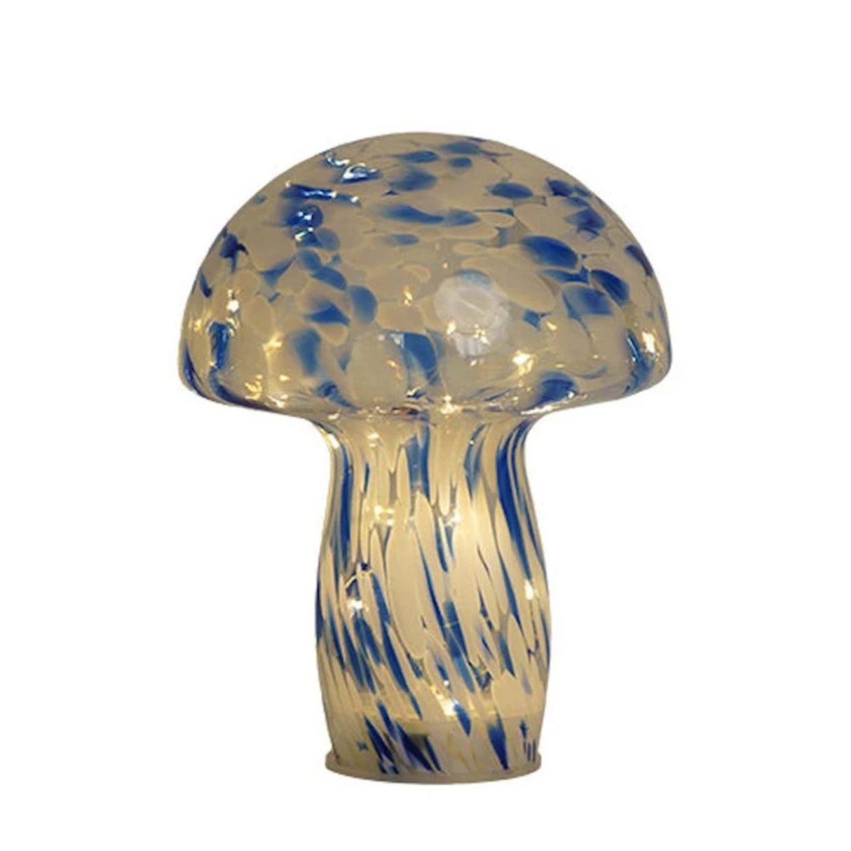 Eureka 24cm Blue & White Glass Art Mushroom Garden Ornament