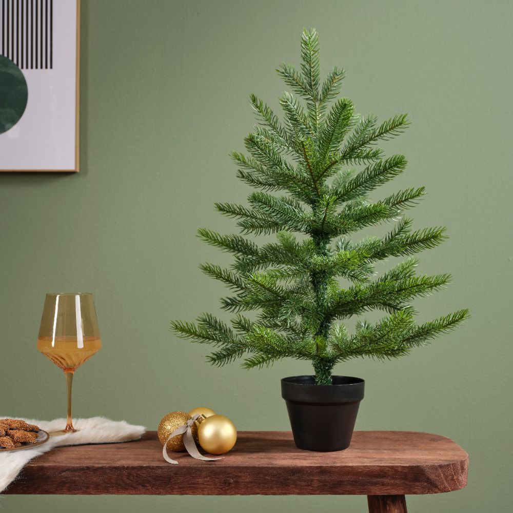 Everlands 90cm (3ft) Green Grandis Fir Mini Artificial Christmas Tree