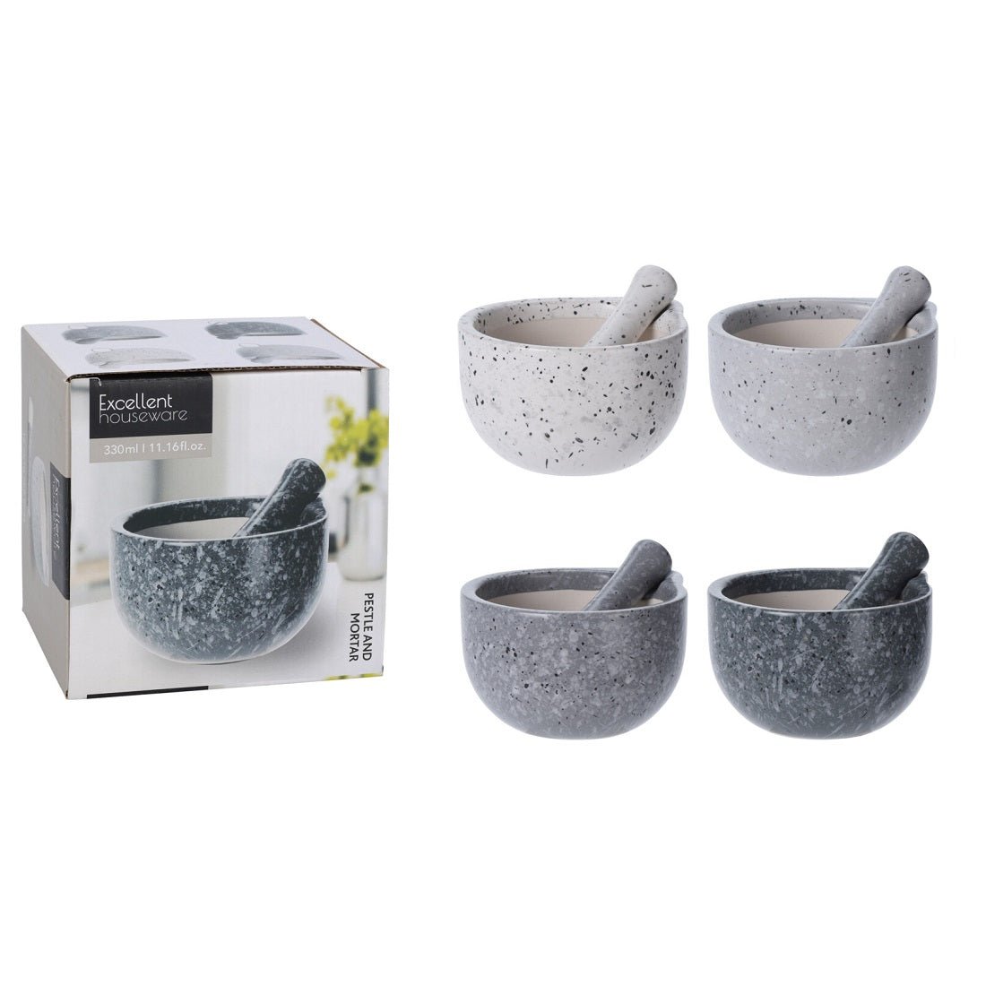 Excellent Houseware Porcelain Pestle & Mortar (Choice of 4) - Old Railway Line Garden Centre