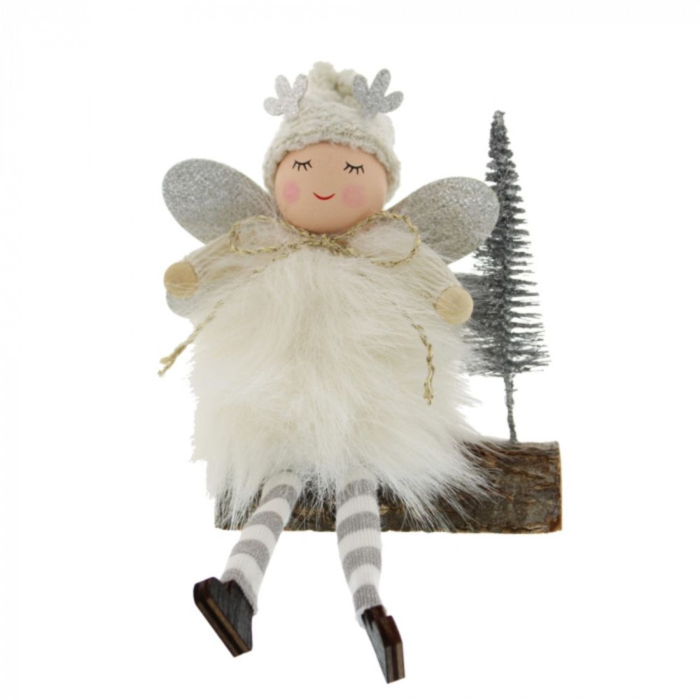 Festive 13cm White Fairy with Dangly Legs Ornament