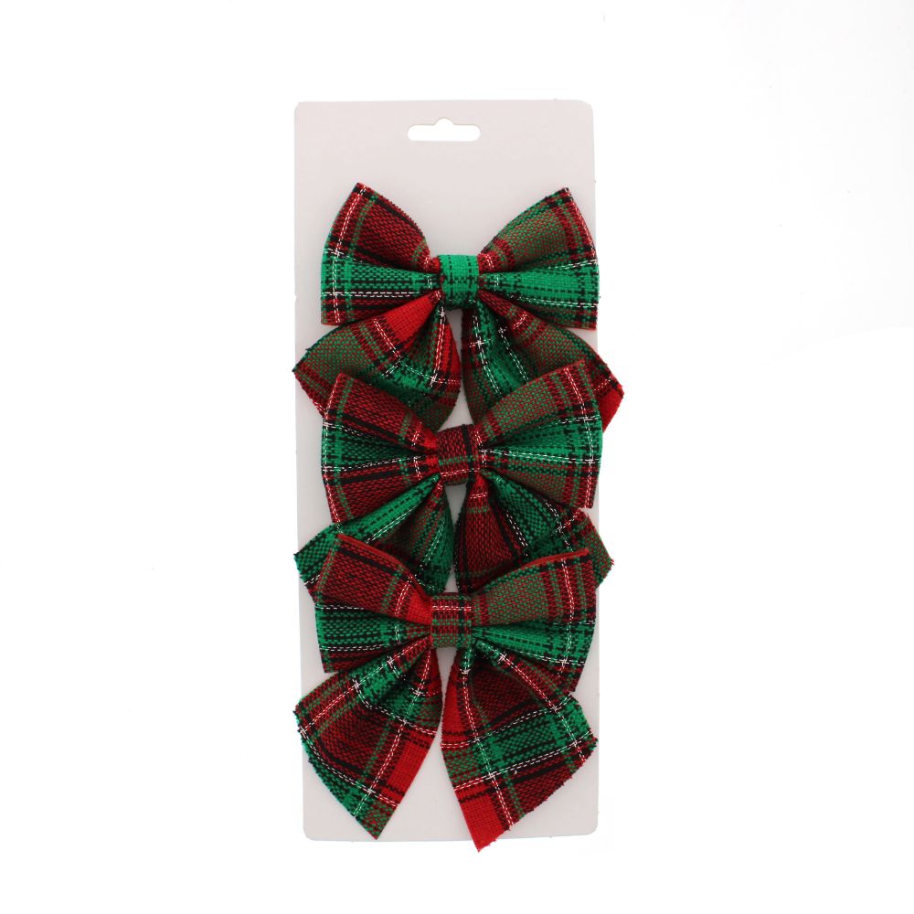 Festive 15cm Tartan Velvet Hair Bows (3 piece)