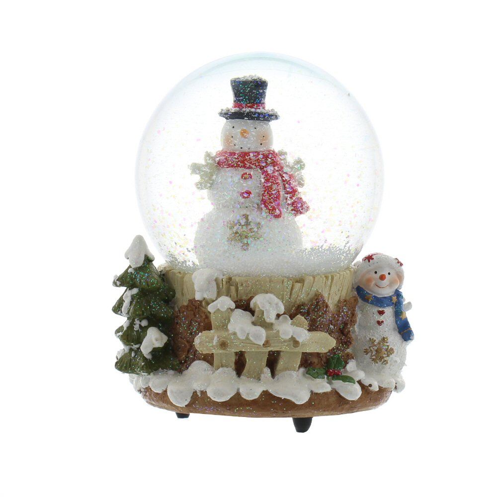 Festive 15cm Wind Up Musical Snowman Snowglobe
