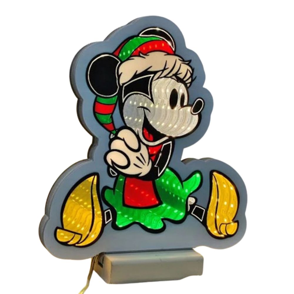 Festive 20cm Infinity Light Up Christmas Sitting Minnie - P067111