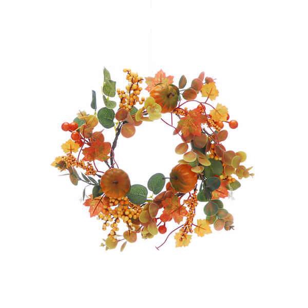 Festive 25cm Orange Pumpkin Wreath