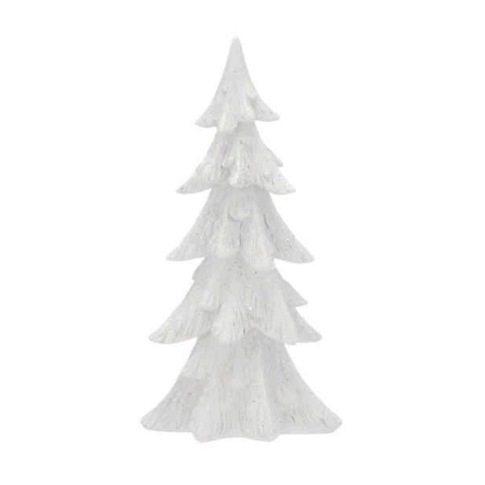 Festive 41cm Polyresin White Christmas Tree Ornament