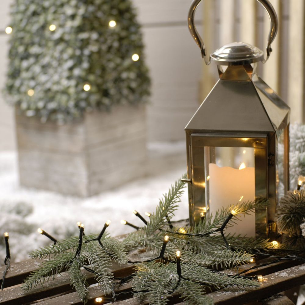 Festive 50 Warm White LED Battery Operated String Lights (4.9m)