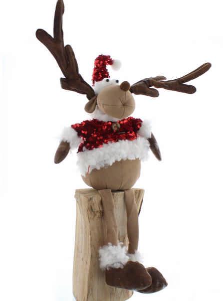 Festive 53cm Sitting Reindeer Ornament