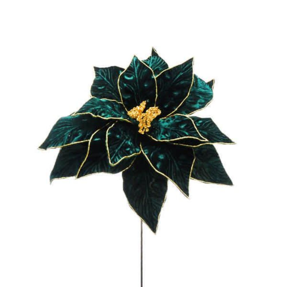 Festive 54cm Green Poinsettia Artifical Stem