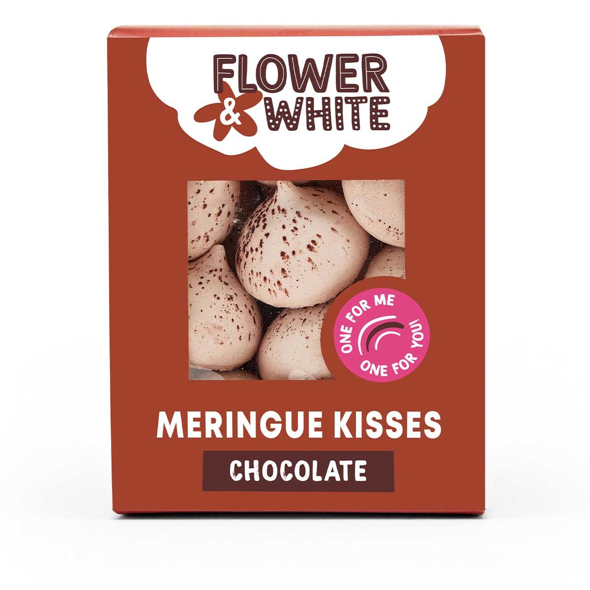 Flower & White 100g Chocolate Meringue Kisses - Old Railway Line Garden Centre