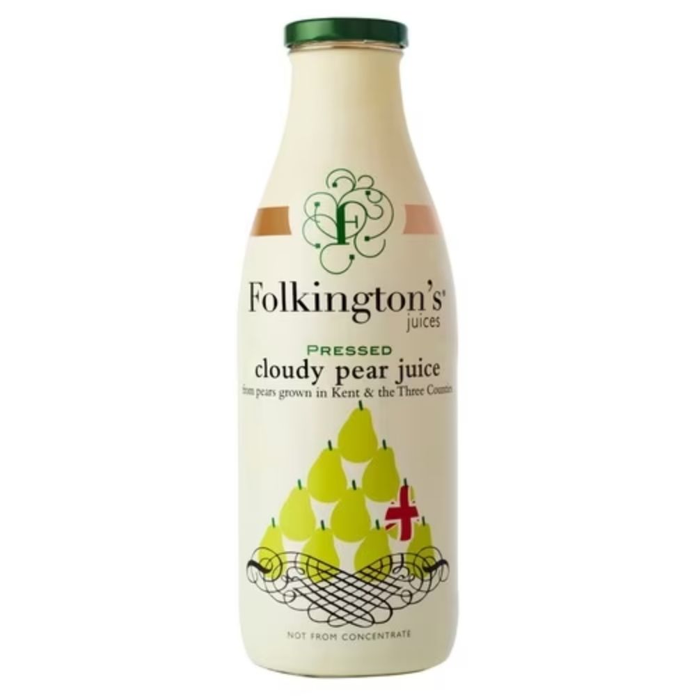 Folkington's Juices 1L Pressed Cloudy Pear Juice