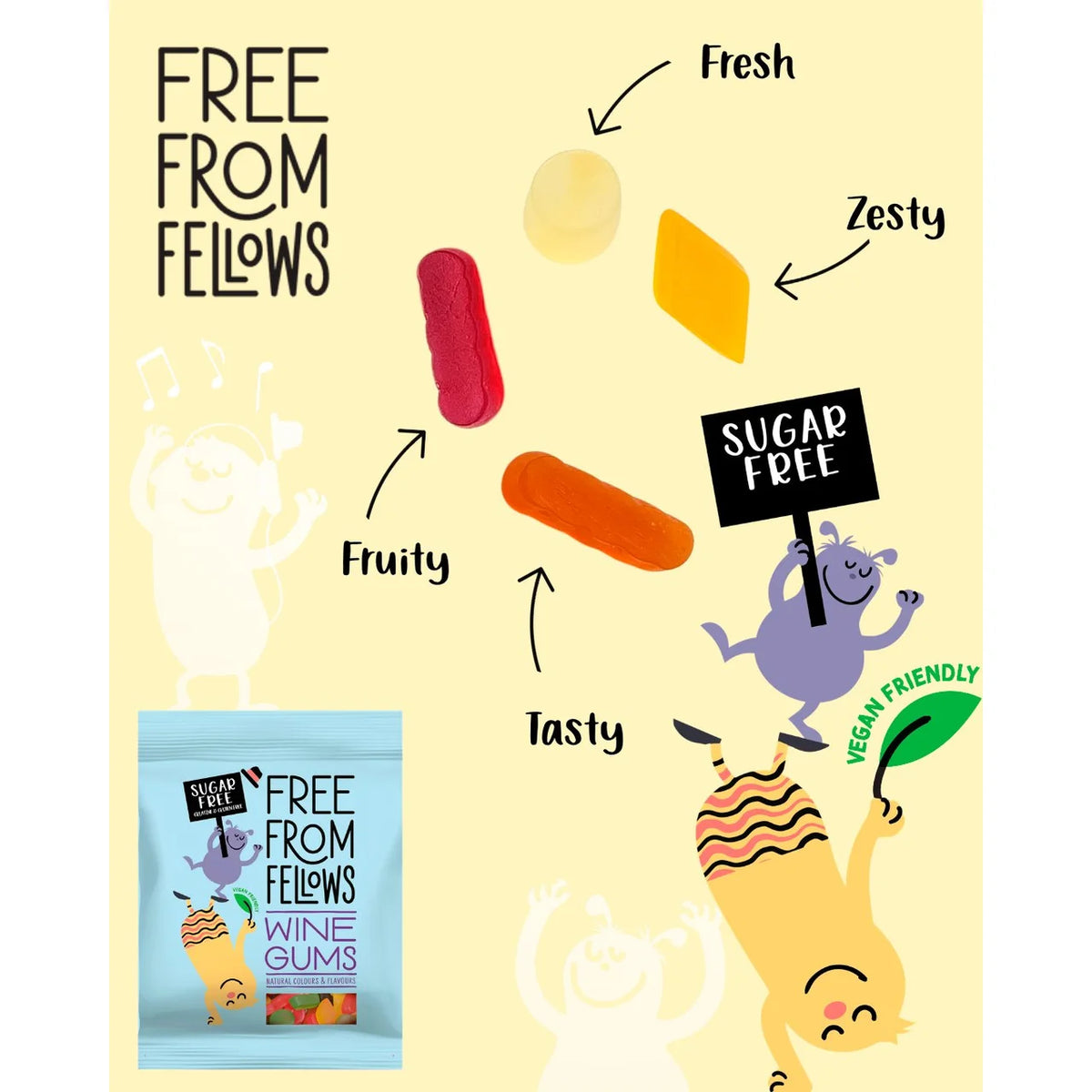 Free From Fellows 100g Wine Gums