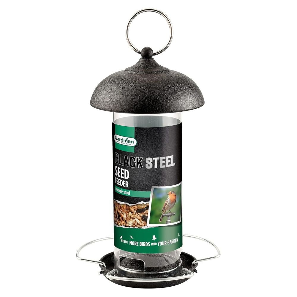 Gardman Large Wild Bird Black Steel Seed Feeder - Old Railway Line Garden Centre