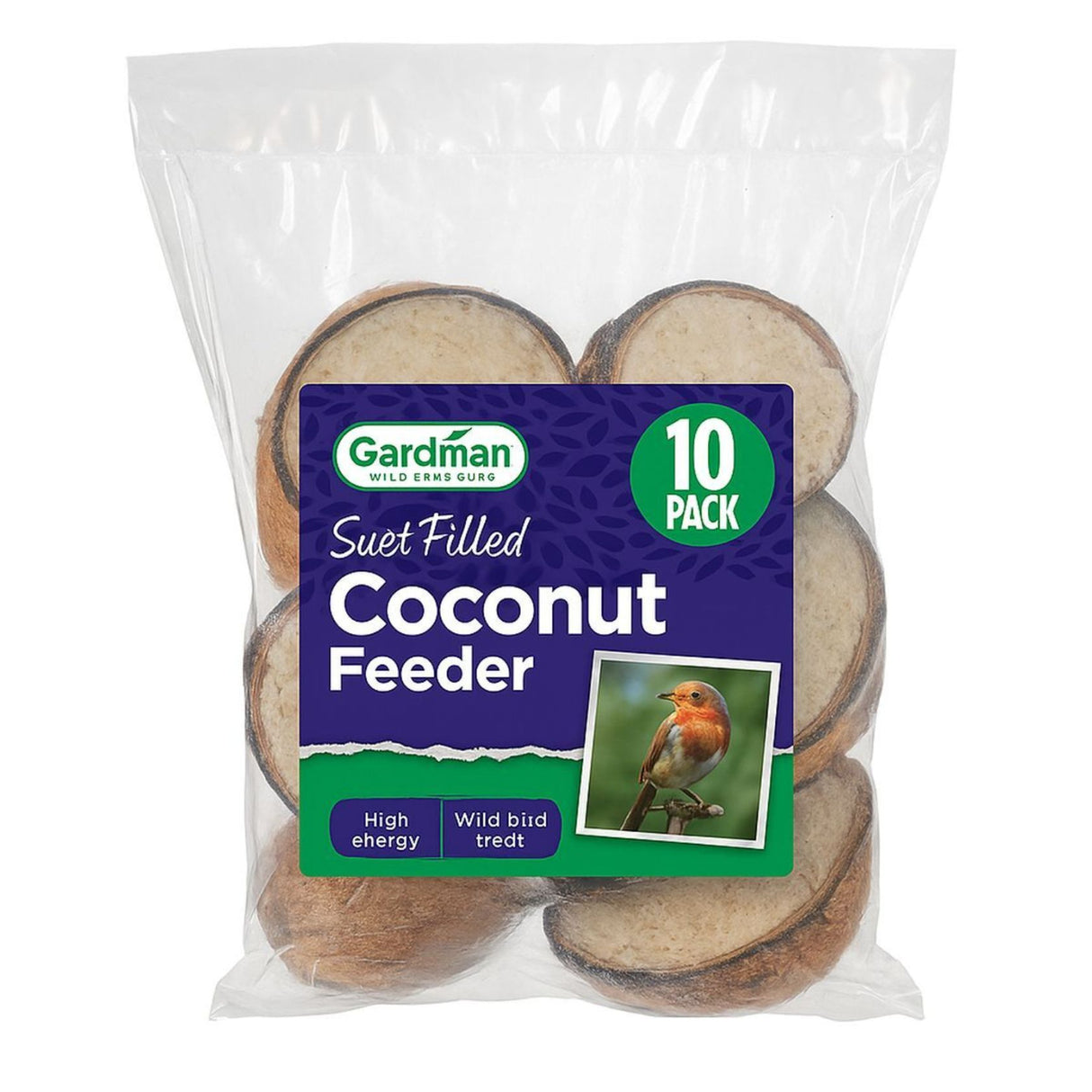 Gardman Suet Filled Coconut Feeder - 10 Pack