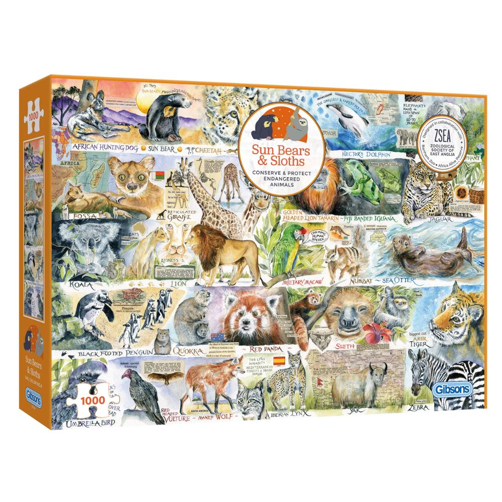 Gibsons Games 1000 Piece Sun Bears and Sloths Jigsaw Puzzle