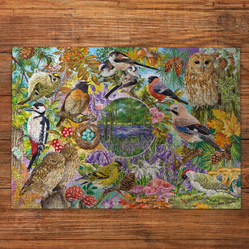 Gibsons Games RSPB: Wings in the Wood 4x500 Piece Jigsaw Puzzles