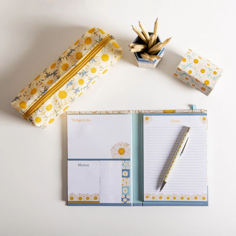 Gifted Stationery Hazy Daisies Pencil Set with Case