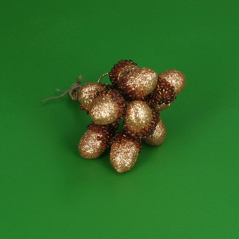 Gisela Graham 11cm Copper Glitter Acorn Pick