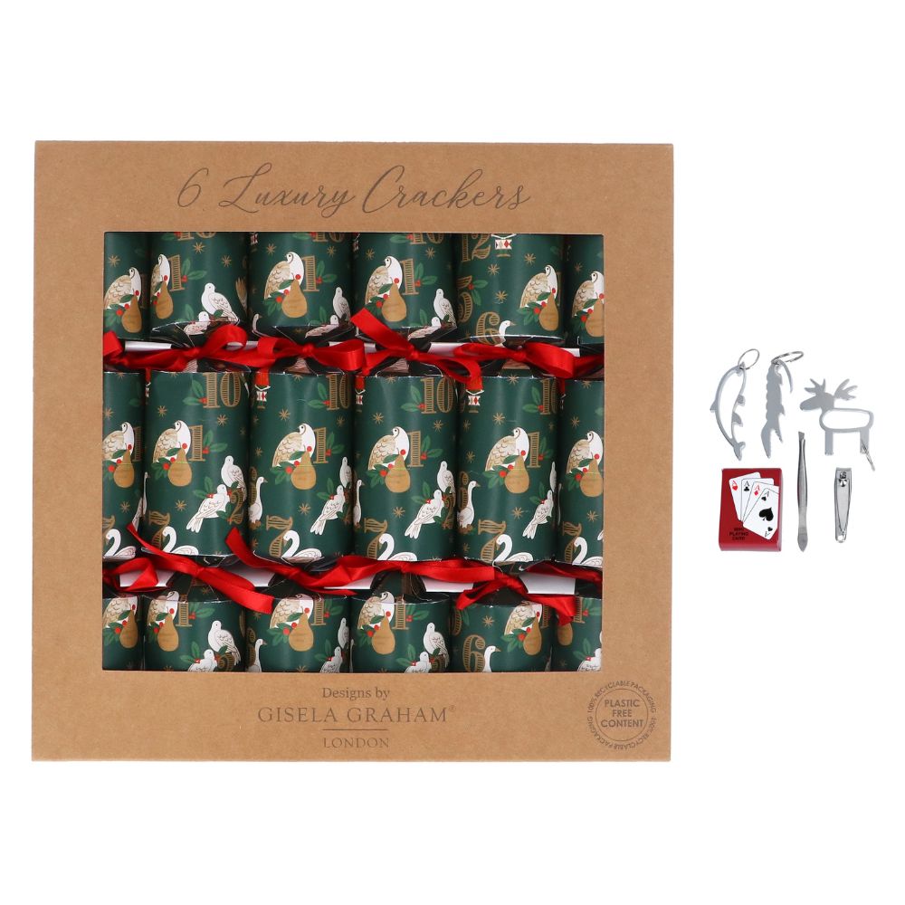Gisela Graham 12 Days of Christmas Crackers, Box of 6