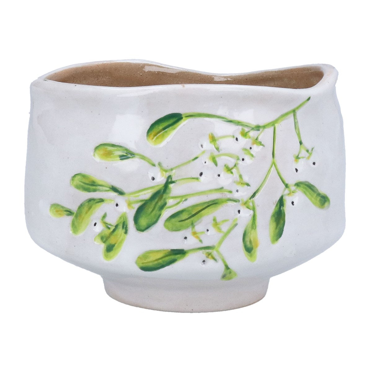 Gisela Graham 12cm Mistletoe Stoneware Bowl