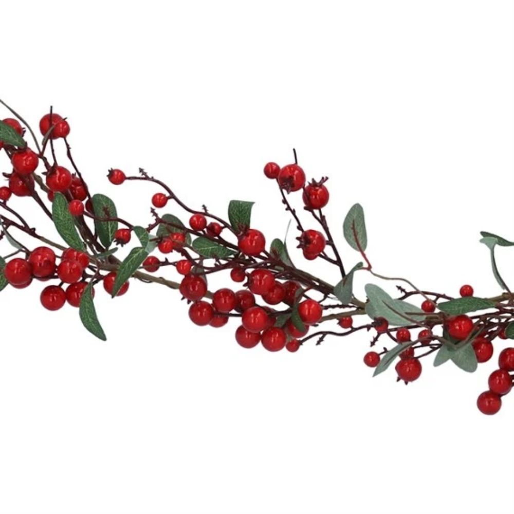 Gisela Graham 133cm Red Berry & Rosehip Garland