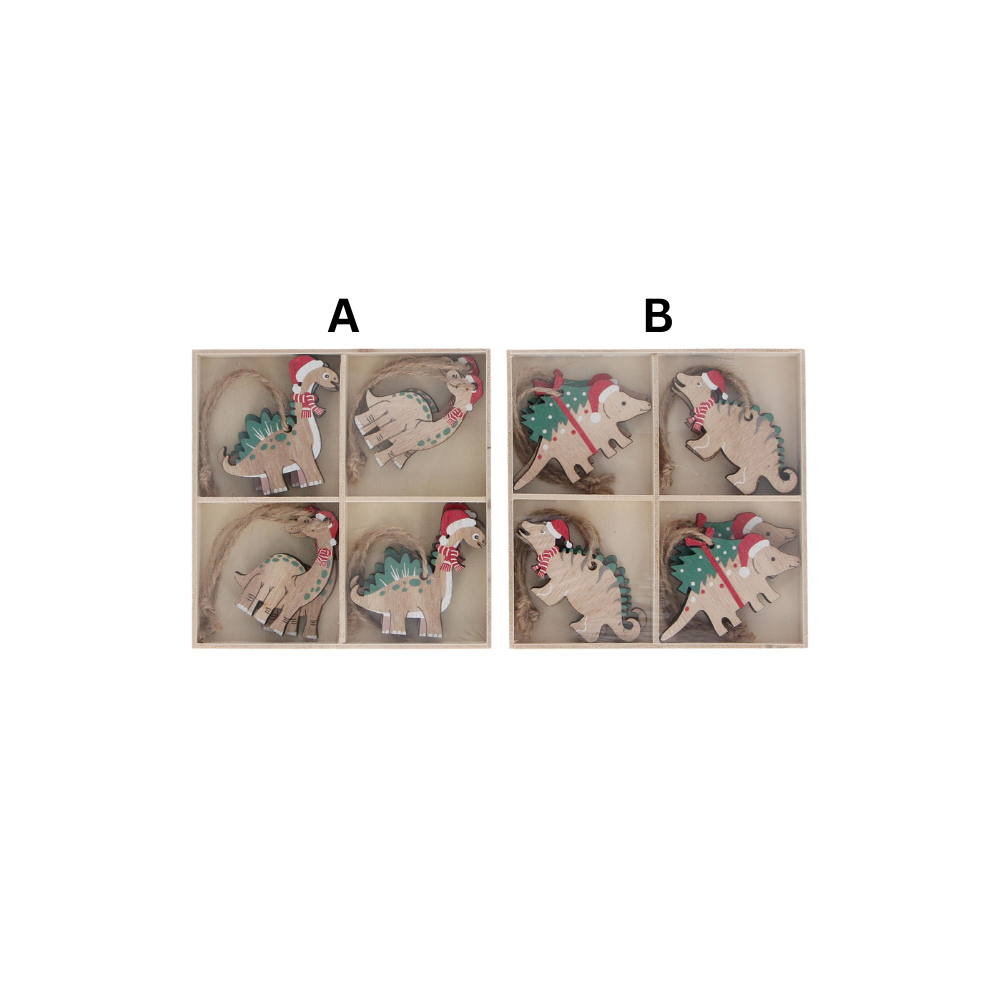 Gisela Graham Wood 13cm Box of 8 Dinosaurs (Choice of 2)