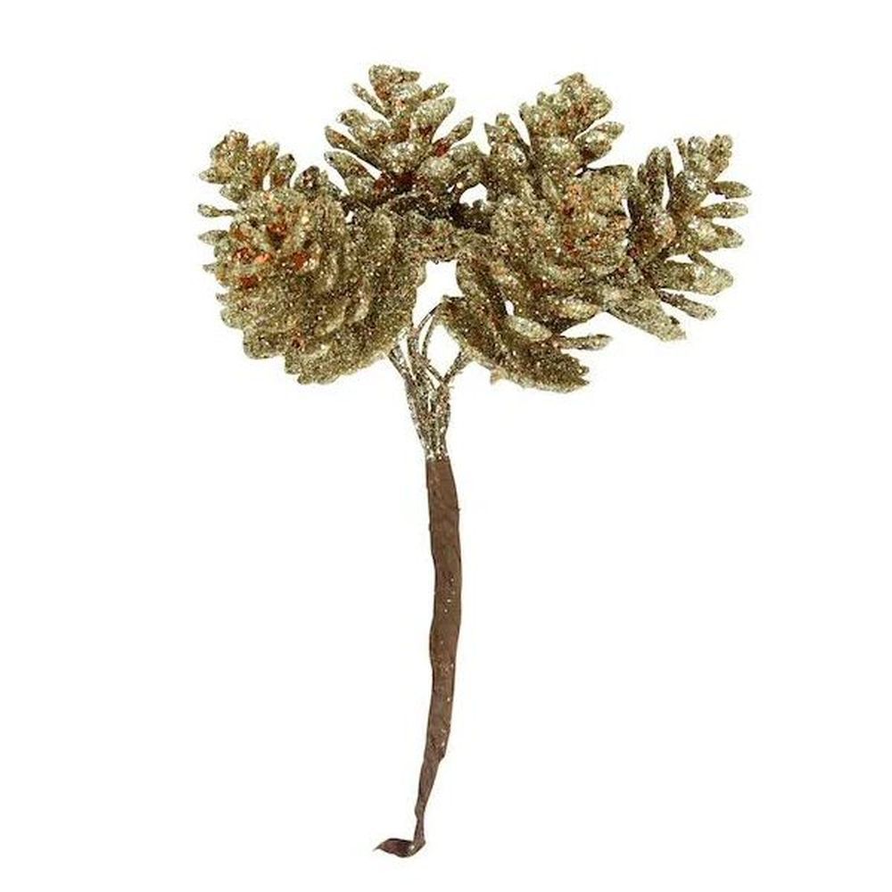 Gisela Graham 14cm Large Gold Glitter Cone Pick