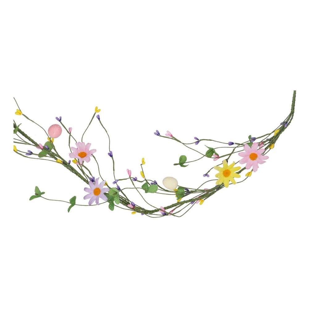 Gisela Graham 150cm Spring Garland - Eggs & Daisies