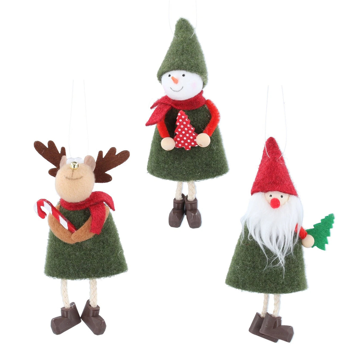 Gisela Graham 15cm Wool Christmas Character Decoration (Choice of 3)