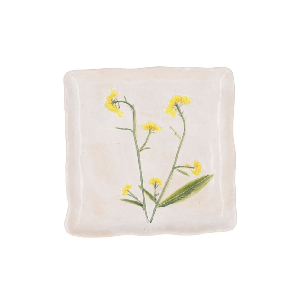 Gisela Graham 16cm Stoneware Square Side Plate - Old Railway Line Garden Centre