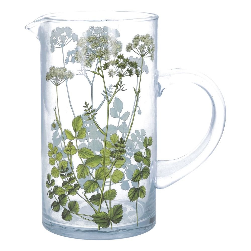 Gisela Graham 20cm Spring Hedgerow Glass Water Jug - Old Railway Line Garden Centre
