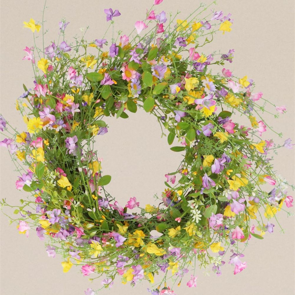 Gisela Graham 57cm Pastel Daisy Wreath